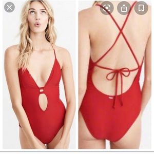 Abercrombie and Fitch red one piece swimsuit